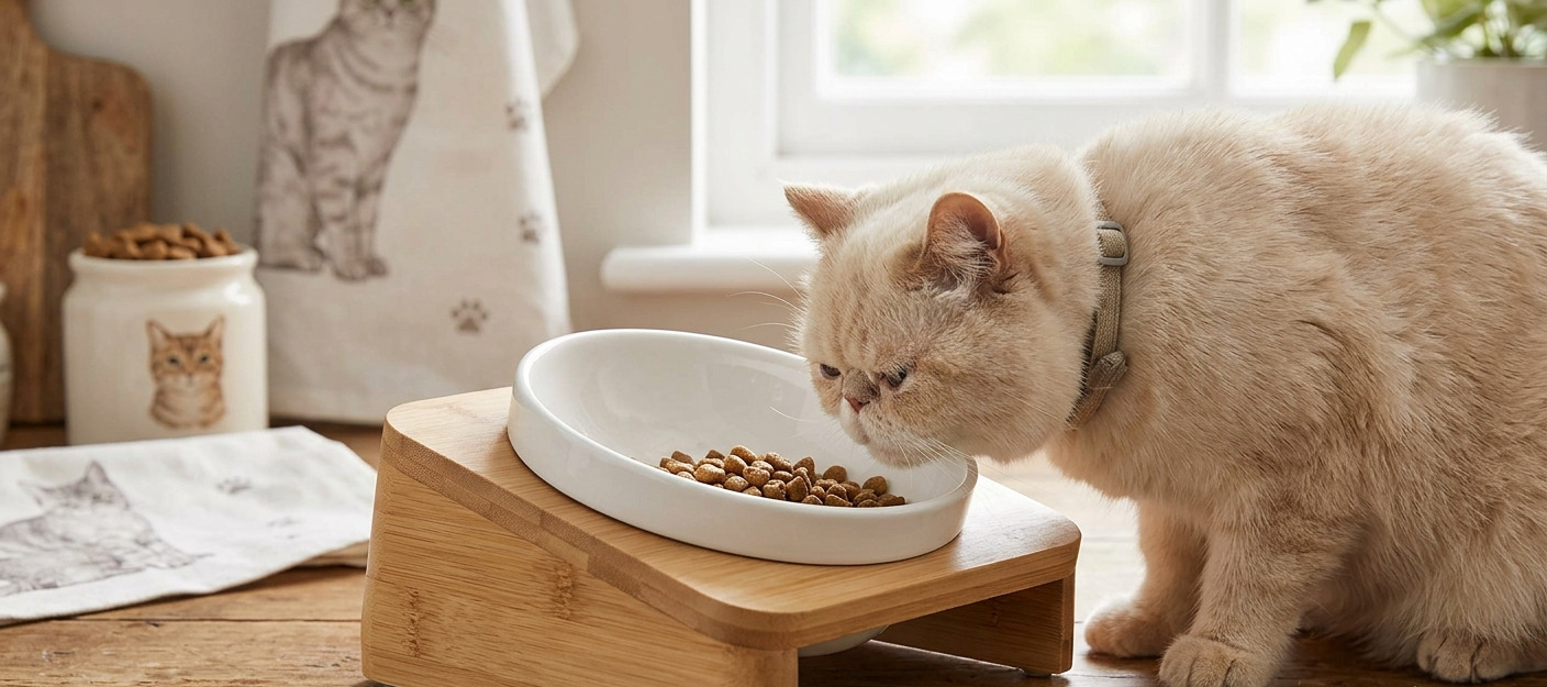 Tilted Cat Bowl For Flat-Faced Cats